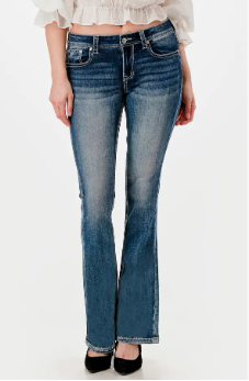 Grace in LA Toe Bug Mid Rise Boot Cut Jean - 32" - EB-81833NL