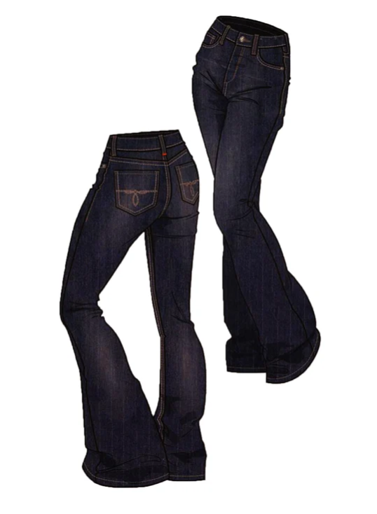 Justin A6 Ladies 1879 Jean - Retro Blue Wash - JJA6-RB