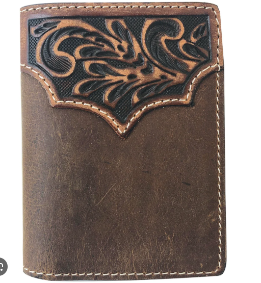 Just Country Roper Tri-fold Wallet - Tooled Yoke - 8145100