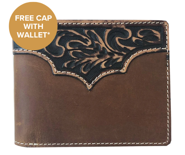 Just Country Roper Bi-fold Wallet - Tooled Yoke - 8146100