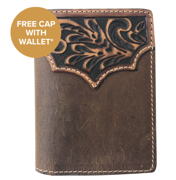 Just Country Roper Tri-fold Wallet - Tooled Yoke - 8145100