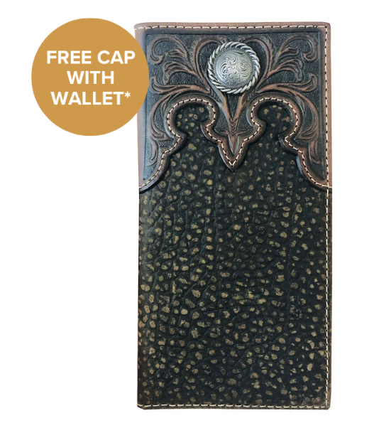 Just Country Roper Rodeo Wallet  - Tooled Yoke - 8144100
