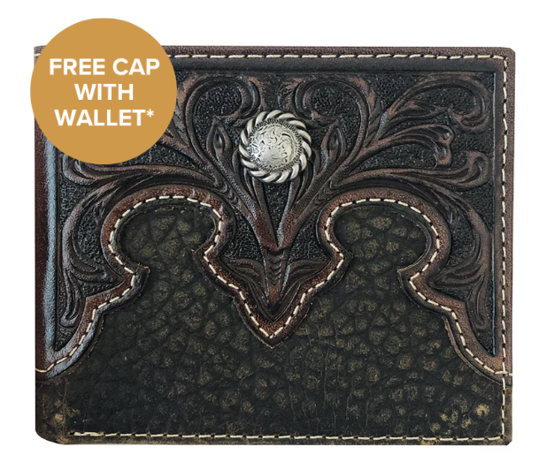 Just Country Roper Bi-fold Tooled Yoke Wallet - 8143100