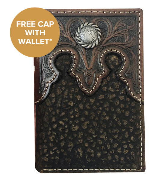 Just Country Roper Tri-fold  Tooled Yoke Wallet - 8142100
