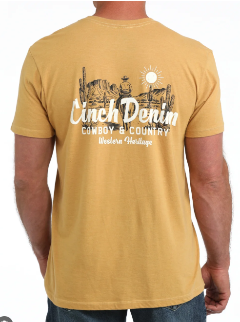 Cinch Mens Gold Graphic Tee - MTT1690739