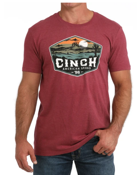 Cinch Mens Burgandy Graphic Tee - MTT1690736