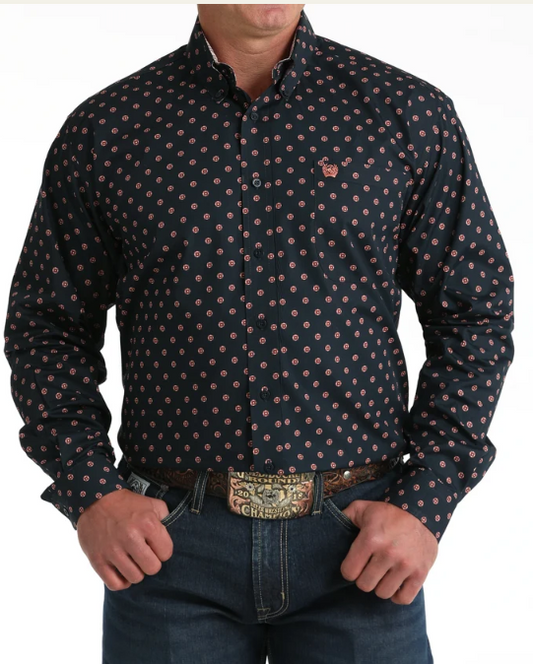 Cinch Mens Classic Fit L/S Shirt - Navy - MTW1106018