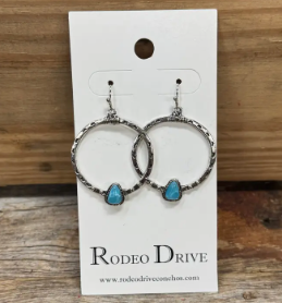 Triangle Fashion Turquoise Hoop Dangle Earrings