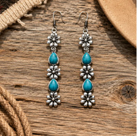 Floral Fashion Turquoise Dangle Earrings