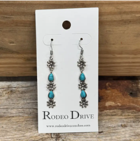 Floral Fashion Turquoise Dangle Earrings
