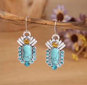 Dangle Turquoise Silver Fashion Earrings