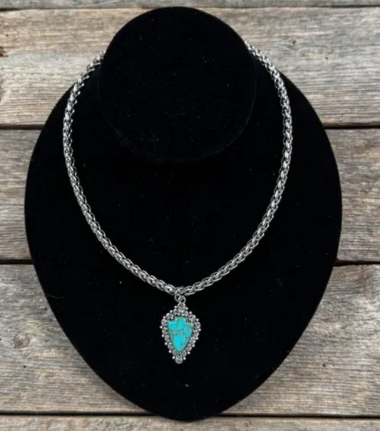 Arrowhead Fashion Turquoise Pendant Necklace