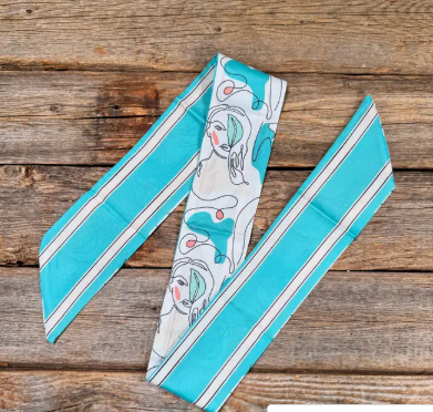 Turquoise Western Skinny Mini Wild Rag Scarf / Cowgirl Necktie - TW129