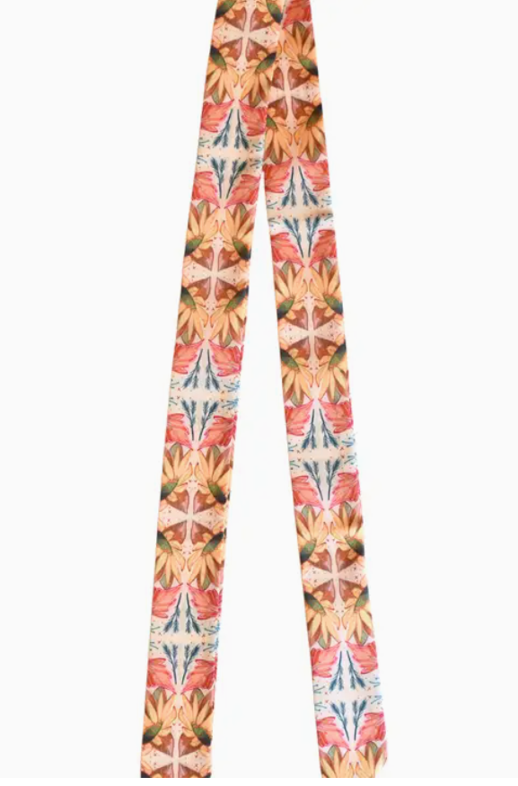 Lucky Wildflowers Twilly Silky Western Cowgirl Scarf - TW-2-019