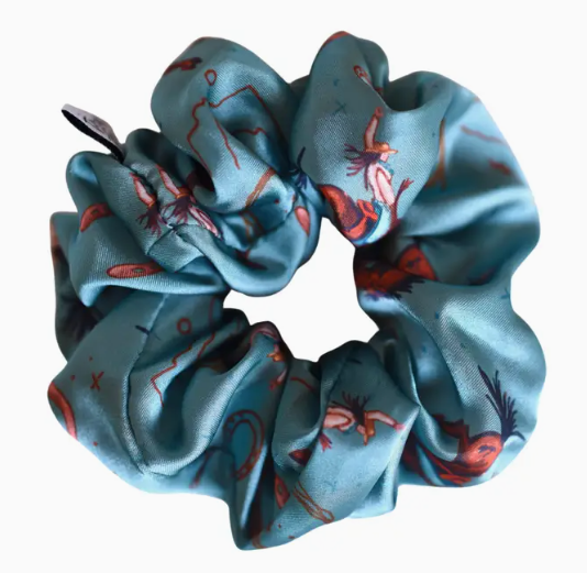 Buckin' Bronc in Blue Sage Scrunchie Cowgirl Hair Accessory - SR-2-002