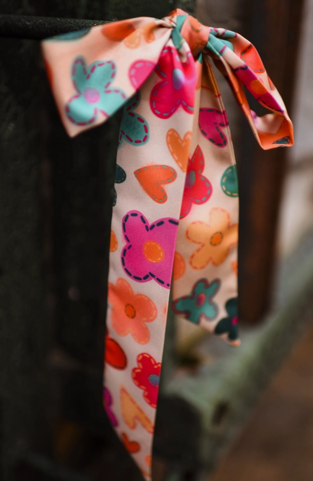 Spring Patchwork Florals Western Twilly Scarf - TWD-1-020