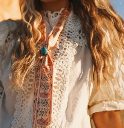 Blooming Bison Twilly Silky Western Cowgirl Scarf - TW-2-015