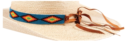 Sunbody Hat Band 15 Bead Suede Tie End - BEAD15-D