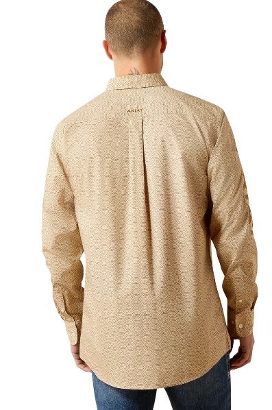 Ariat Mens Team Penn Fitted L/S Shirt - Khaki - 10065812