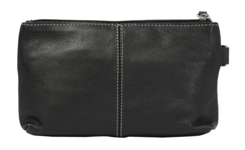 The Design Edge Rio – Black & White Cowhide Sunflower Tooling Leather Clutch