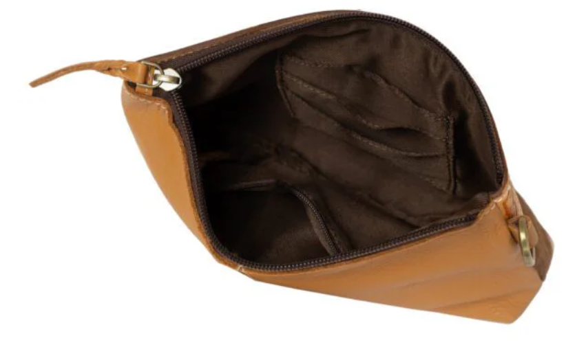 The Design Edge Rio – Tan & White Cowhide Sunflower Tooling Leather Clutch