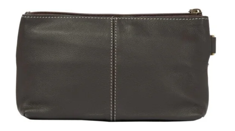 The Design Edge Rio – Brown & White Cowhide Sunflower Tooling Leather Clutch