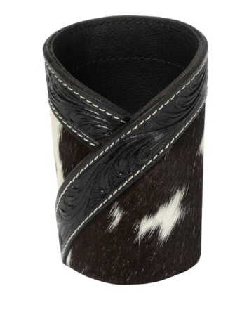 The Design Edge Cowhide and Tooling Leather Pen Stand - PEN01