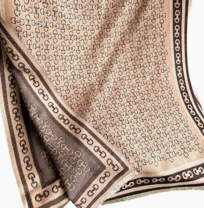 Snaffle Bit Acrylic Cashmere Scarf - Brown