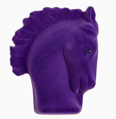 Rhinestone Horseshoe Earrings W/Horse Head Gift Box - Purple