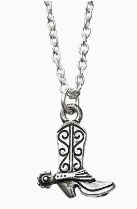 Cowboy Boot Necklace W/Colourful Cowboy Hat Gift Box