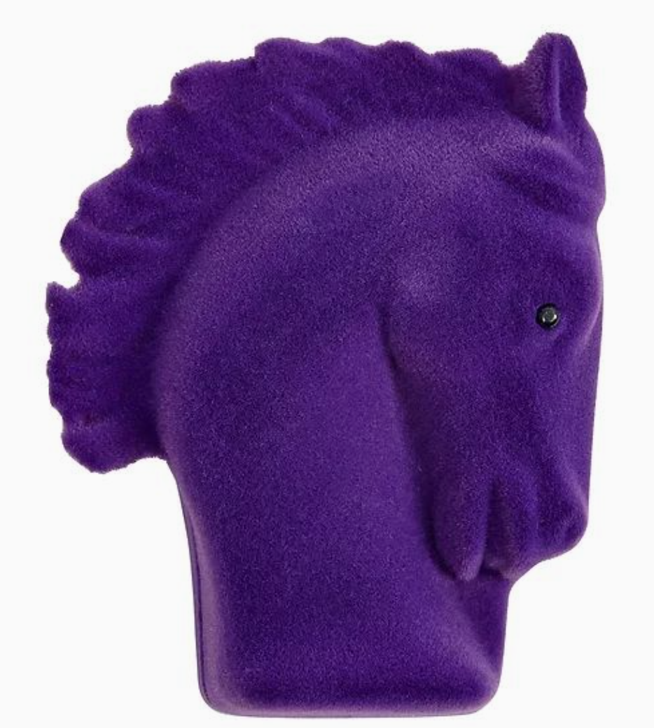 Aqua Rhinestone Horseshoe Necklace W/Horse Head Gift Box - Purple