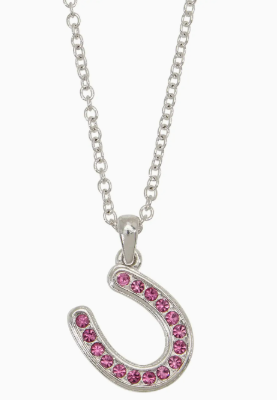 Horseshoes Necklace W/Colourful Cowboy Hat Box - Pink