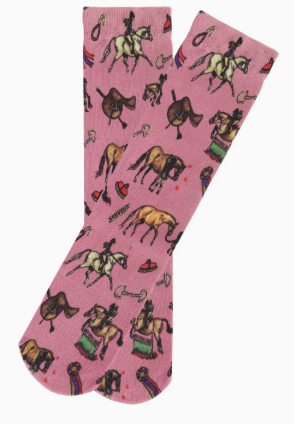 Children's Lila Hunter Ponies Socks - Pink