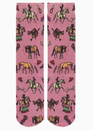 Children's Lila Hunter Ponies Socks - Pink