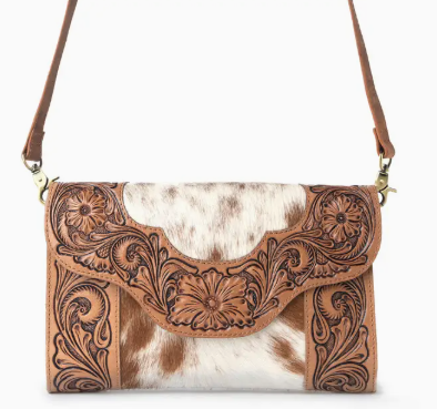 Myra Vinebloom Carve Hand tooled Bag in Sienna Frost
