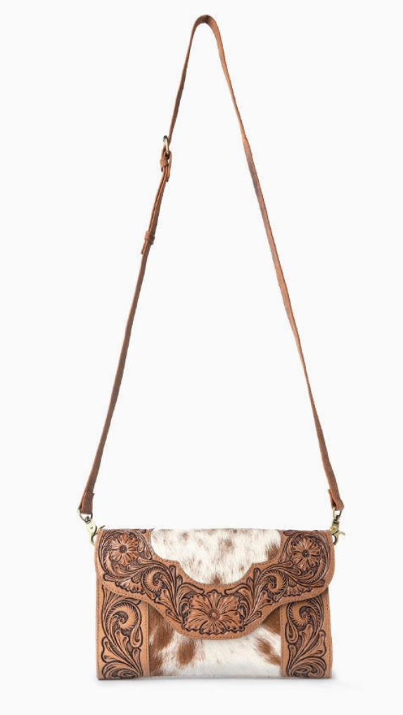 Myra Vinebloom Carve Hand tooled Bag in Sienna Frost
