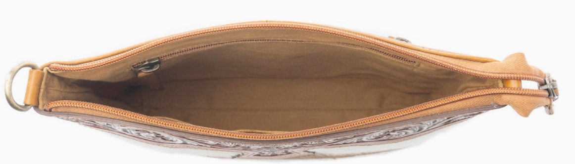 Sienna Grace Hand tooled Hairon Leather Bag in Western Copper