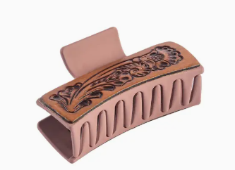 High Vista Hair Comb Clip in Peach and Brown