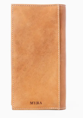 Sheriff���S Crest Hand tooled Leather Wallet For Men in Bronco Brown