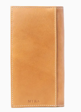 Nomad's Emblem Hand tooled Leather Wallet For Men in Walnut Emboss