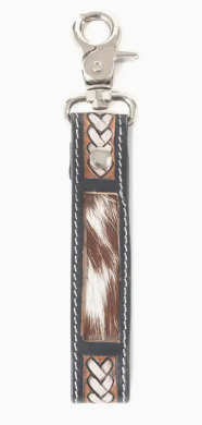 Braided Buckle Hairon Key Fob in Dusty Bronze