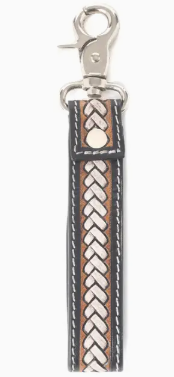 Braided Buckle Hairon Key Fob in Dusty Bronze