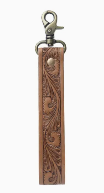 Turquoise Daydreams Key Fob in Light Brown