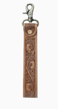 Turquoise Daydreams Key Fob in Light Brown