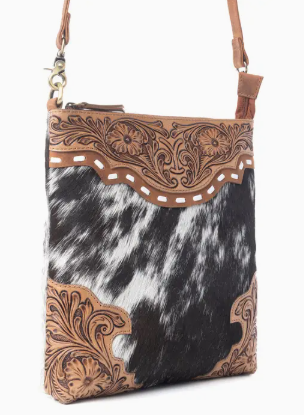 Yellowstone Wind River Hand tooled Bag in Midnight Sable
