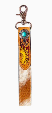 With Love Hand-Tooled Key Fob