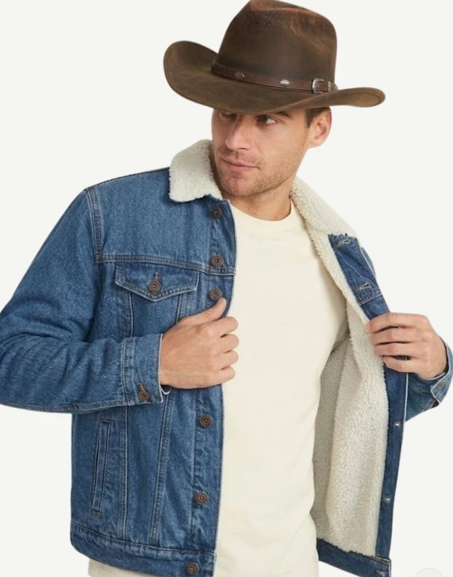 Outback Supply Mens Denim Sherpa Jacket - OBAW26-DJKM-263
