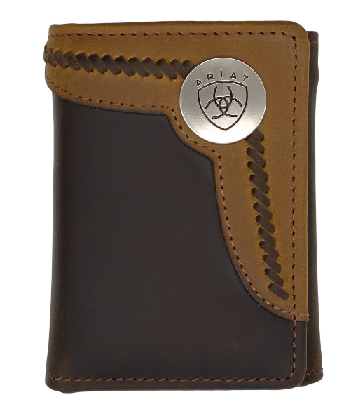 Ariat Tri-Fold Wallet - Two Toned Accent Overlay