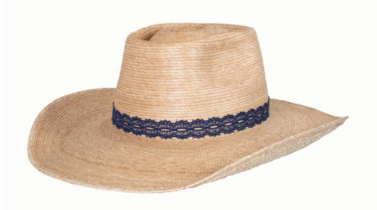 Sunbody Hat - Reata III Palm Leaf - Oak/Navy Lace - HG45RONL