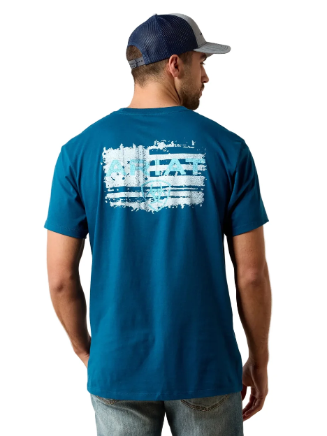Ariat Mens Liquid Stamp Flag Classic T Shirt -